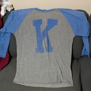 Source Unknown Blue and Gray Raglan Camisole
